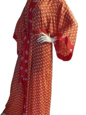 Victoria's Secret Vintage Collection-Orange/Red/ White, kimono style lounger